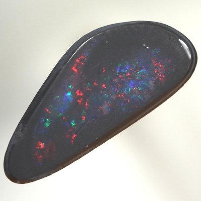 SOLID BLACK OPAL Bright rich fire, rare red - blue combo